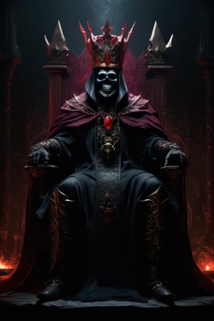 a color photo of a sinister geek king with a crown surrounded by ruby, scorn game, dark fantasy concept art, dark fantasy artwork, dark soul concept, dark soul concept art, dark fantasy horror art, dark concept art, dark fantasy style art, highly detailed dark art, dark fantasy character design, in style of dark fantasy art, dark but detailed digital art, photorealistic dark concept art, in style of dark fantasy art, lich vecna (d&d), dark fantasy art, detailed 4k horror artwork, stefan koidl inspired, ((stefan koidl)),col,MetalAI