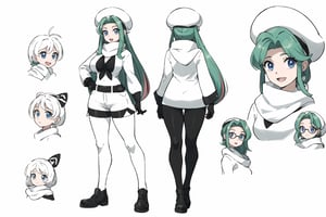 multiple views, Model sheet, masterpiece, best quality, looking at viewer, sugimori ken \(style\), {big milkers} (full body), 1girl,  {{{ pokemonmelony, blue eyes, eyelashes, long hair, multicolored hair, highlighted hair, gray hair, (large breasts:1.2), open mouth, smile, BREAK earrings, gloves, hat, jewelry, long sleeves, pantyhose, pantyhose under the shorts, scarf, shorts, single glove, snowflakes, sweater, white hat, white scarf, white sweater,  }}}, semi-nude, mom and daughter, 1girl, {White background} <<big milkers>> SMAce, masterpiece, best quality, , masterpiece, {{illustration}}, {best quality}, {{hi res}},tashigi,glasses,AGE REGRESSION,kinomoto sakura,Cardcaptor_Sakura,Bianca