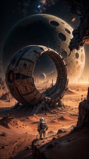 Astronaut, Desert, Portal to another WORLD, Science Fiction 