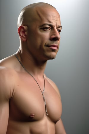 RAW natural photo OF vin diesel, no muscles, slim body, realisct, no friendly, ((full body)), sharp focus, depth of field, shoot, ,side shot, side shot, ultra hd, realistic, vivid colors, highly detailed, perfect composition, 8k artistic photography, photorealistic concept art, soft natural volumetric cinematic perfect light, black background studio, ,OHWX, naked, full nude,OHWX WOMEN,