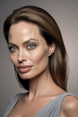 RAW natural photo of Angelina Jolie realistic, no muscles, slim boby, realisct, no friendly, ((full body)), sharp focus, depth of field, shoot, ,side shot, side shot, ultra hd, realistic, vivid colors, highly detailed, perfect composition, 8k artistic photography, photorealistic concept art, soft natural volumetric cinematic perfect light, black background studio,OHWX,OHWX WOMEN 