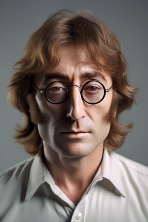 RAW natural photo of john lennon, hungry, no muscles, slim boby, realisct, no friendly, ((full body)), sharp focus, depth of field, shoot, ,side shot, side shot, ultra hd, realistic, vivid colors, highly detailed, perfect composition, 8k artistic photography, photorealistic concept art, soft natural volumetric cinematic perfect light, black background studio,OHWX,OHWX WOMEN 