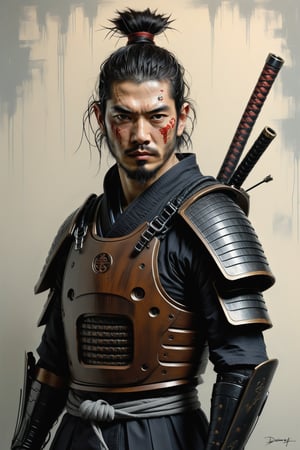 Samurai cyberpunk nello stile di Ray Donley