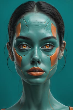 cubism portrait, fine art, teal and orange, contemporary art, alien form head shot, queen of space, (best quality,4k,8k,highres,masterpiece:1.2),ultra-detailed,(realistic,photorealistic,photo-realistic:1.37),hyperrealistic,dramatic lighting,intricate details,surreal,striking pose,regal expression,ethereal,otherworldly,futuristic,digital painting