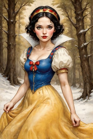 Portrait of Snow White by Milo Manara is a splendid reinterpretation of a character from classic fairy tales. Milo Manara's masterful use of bright colors and subtle details brings Snow White to life in a way that feels familiar and refreshingly original.
The portrait captures Snow White's eternal beauty and innocence, while simultaneously alluding to the strength and perseverance inherent in her character. The unique artistic style

by Ottley breathes new life into this beloved character...