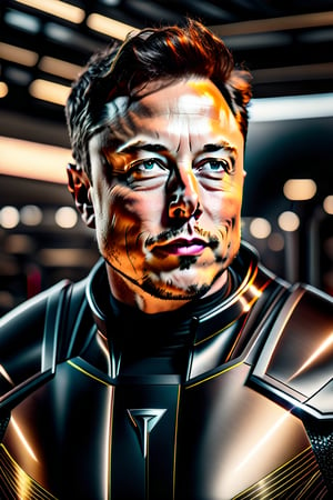 hyperrealistic dramatic 8k photography of Elon Musk is short