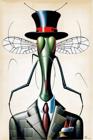 Mosquito wearing a gentleman hat,by Desmond Morris