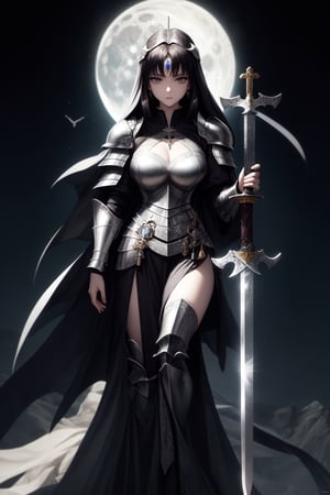 
Dark-haired,
Bright-eyed,
Silver-eyed,
Graceful-shaped,
Strong-featured,
Jewel-decorated,
Sword-carrying,
Priestly-garbed,
Armor-covered,
Shadow-flowing,
Two-fold,
Otherworldly-beautiful,
Holy-voiced,
Moonstone-handled,
Ready-for-battle, woman, full_body, fully_dressed
