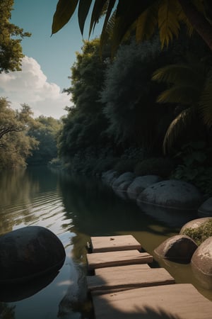 masterpiece, best quality, (Very detailed CG Unity 8k wallpaper) (best quality), (Best Illustration Award), (Best shadow) Vibrant colors, jungle, water, Natural Beauty, An oasis of tranquility , Cherry tree, Blue Sky Ray Tracing, Super detailed.,Photography,Nature,Raw photo,PhotoReal,Landscape