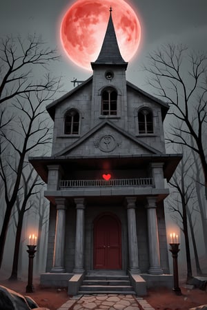 "In the shadowed heart of the forsaken forest, an ancient, decrepit mansion looms under a blood-red moon. Twisted trees with skeletal branches surround the eerie structure, their gnarled roots entwined with the crumbling gravestones of a forgotten cemetery. A chilling wind whispers through the air, carrying the distant echoes of ghostly wails and sinister laughter. As you step inside, the air grows colder, and the flickering candlelight casts unsettling shadows on the walls, revealing macabre paintings and grotesque statues. The floorboards creak beneath your feet, and you sense a malevolent presence watching your every move. Suddenly, a haunting melody begins to play from an old, dusty piano, and the doors slam shut behind you. In this house of horrors, nothing is as it seems, and every corner hides a new terror waiting to be unveiled. Can you survive the night in the mansion of malevolence, or will you become the next victim of its dark and twisted secrets?"

