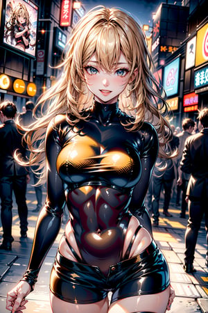 (((1girl:1.3, solo))), a extremely pretty and beautiful Japanese vampire woman, (22years old:1.3), (cowboy shot:1.3),
BREAK,
(Sprinkling beer in Dotonbori at night:1.3), (attractive emotion:1.3, open mouth, light seductive smile),
break,
(curly messy hair:1.3), (thin hair:1.3), (blonde hair:1.3), bangs, red eyes, beautiful eyes, princess eyes, bangs, Hair between eyes, slender, abs , perfect abs, (medium-small breasts:1.25), (thin waist: 1.35, abs:0.95), (detailed beautiful girl: 1.4), Parted lips, Red lips, vampire fang, fangs, full-make-up face, (shiny skin), ((Perfect Female Body)), Perfect Anatomy, Perfect Proportions, (most beautiful Korean actress face:1.3, extremely cute and beautiful Japanese actress face:1.3, seductive light smile, happy,
BREAK,
(detailed Yellow and black vertical striped baseball uniform:1.3), (shorts:1.3), (black botties:1.3), detailed clothes,
BREAK,
(simple black background:1.2), (at dark-night-street:1.3), (moonlight dripping:1.3), (fake lights: 1.3), (backlight: 1.3), (Dotonbori, bridge, street),
BREAK,
(Realistic, Photorealistic: 1.37), (Masterpiece, Best Quality: 1.2), (Ultra High Resolution: 1.2), (RAW Photo: 1.2), (Sharp Focus: 1.3), (Face Focus: 1.2), (Ultra Detailed CG Unified 8k Wallpaper: 1.2), (Beautiful Skin: 1.2), (pale Skin: 1.3), (Hyper Sharp Focus: 1.5), (Ultra Sharp Focus: 1.5), (Beautiful pretty face: 1.3), (super detailed background, detail background: 1.3), Ultra Realistic Photo, Hyper Sharp Image, Hyper Detail Image,Korean