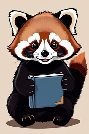 A Red Panda with a Diary and a Pen