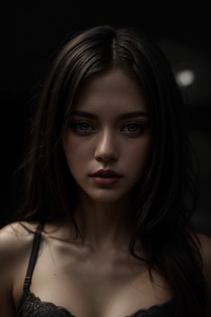 (masterpiece:1.2) (best quality:1.2) (detailed) (intricate) (8k) (HDR) (cinematic lighting) (sharp focus), ,Detailedface, 1girl, long black hair, portrait, (night:2), long hair, bra