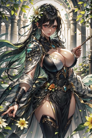 8k, (absurdres, highres, ultra detailed), (1lady), Big boobs:1.2, curvy, sexy, ((best quality)), ((masterpiece)) Moon, Luna, Goddess, Flower,shennongshi