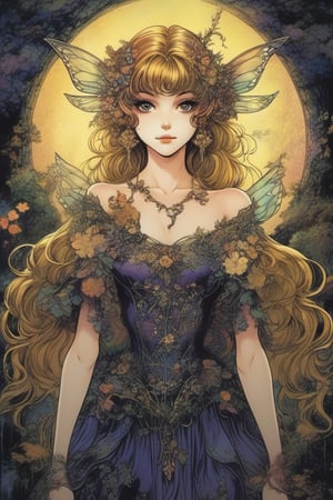 (Best quality) (masterpiece) A beautiful (dark) fairy portrait scene in the 1990 anime show, dark fantasy, vintage anime (1990s anime) , retro anime, fairytale, Classic fairytale, dark fairytale , ominous background ,Magical Fantasy style,pencil sketch,Beautiful girl ,horror,danknis