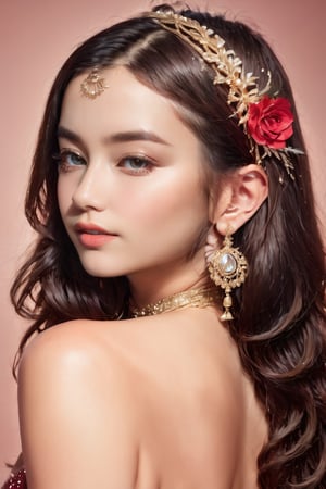 (glamour_photo:1.4) of a beautiful young model\(woman, girl\), (preteen:1.4), 1girl, (blush:0.5), (goosebumps, blemishes:0.5), subsurface scattering, detailed skin texture, textured skin, realistic dull skin noise, visible skin detail, skin fuzz, dry skin, perfect fingers & hands, realistic fingernails, feminine tone, BREAK wearing Elegant red Halter top dress, see-through bodycon, BREAK RAW Photo, (photorealistic, photorealism, realistic:1.3), SFW, (upper_body framing:1.3), Sexy_Pose, (New_Year:1.4), shot on ALEXA 65 camera, using Fujicolor Pro Film, Enhanced All,