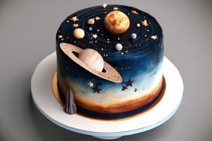 astronomy cake realistic photo