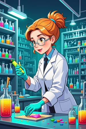 A girl, scientist in a laboratory, cleaning, dutschy