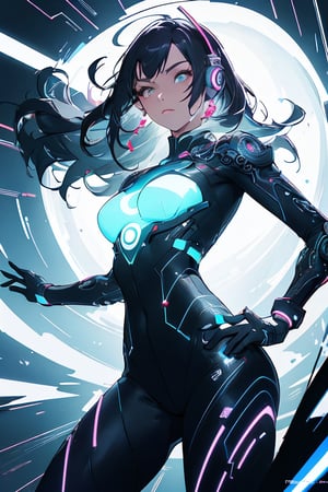 ((Japanese)),(Cyber Punk),(solo girl),neon lighting, (vibrant glow):1.2, dynamic colors, striking contrast, futuristic vibe, electric energy, reflective surfaces,dynamic angle,professional lighting,speed lines,motion blur,yin yang background,
super fine illustration,perfect anatomy,(masterpiece,ultra quality,ultla highres,32k,intricate detailed),