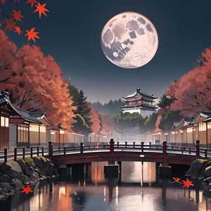 Japanese style,In the picturesque autumn landscapes of Japan, adorned with vibrant red maple leaves, geisha in Kyoto can often be found delighting in the traditional moon-viewing festivities against the backdrop of Kyoto's charming cityscape.
(super fine illustration:1.3),perfect anatomy,(masterpiece,ultra quality,ultla highres,32k,intricate detailed),{{{masterpiece}}}, {{{best quality}}}, {{ultra-detailed}}, {illustration}, {{an extremely delicate and beautiful}},
