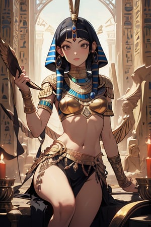 ((egyptian god)),solo girl,
super fine illustration,perfect anatomy,(masterpiece,ultra quality,ultla highres,32k,intricate detailed),