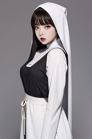 lalisa in nun outfit . black 
