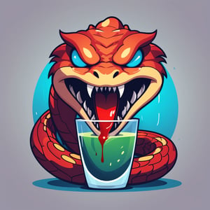 a angry (snake monster icon) [firefox: snake: 0.5] eats himself, (blood:1.3), on write background, aero, glass, glassmorphism, concept, ui design, icon, bold stroke, (minimalism:1.3), flat design