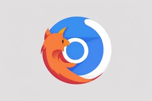 a (Google Chrome icon) [firefox: google chrome: 0.5], on write background, concept, ui design, icon, bold stroke