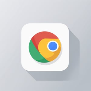 a (Google Chrome icon) [apple: google chrome: 0.5], on write background, concept, ui design, icon, bold stroke
