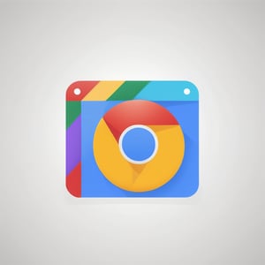 a (Google Chrome icon) [apple: google chrome: 0.5], on write background, concept, ui design, icon, bold stroke