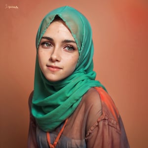 lady, 25 years old, hijab, modest, graceful, delicate face, perfect, royal, random color dress, random studio indoor background, loose clothes,exposure blend, cowboy shot, bokeh, (hdr:1.4), high contrast, (cinematic, teal and orange:0.85), (muted colors, dim colors, soothing tones:1.3), low saturation, dramatic pose, upper body, mature face,gamis, smile, aesthetic,perfecteyes,AIDA_LoRA_KristenBrunette