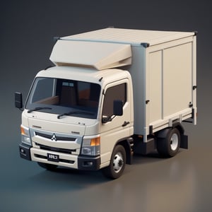 cute 3D isometric model of a Mitsubishi canter FE SHDX | blender render engine niji 5 style expressive,3d isometric,3d style