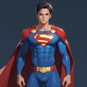 (score_9, score_8_up:1.1), score_7_up, An illustration of superman, look to viewer, simple background, (one_piece_style)