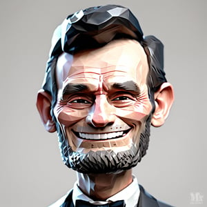 score_9, score_8_up, illustration of Abraham Lincoln, (IncrsAnyasHehFaceMeme) grin, simple background, masterpiece, perfect anatomy, 