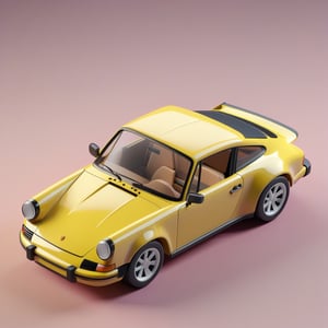 cute 3D isometric model of a porcshe 911 | blender render engine niji 5 style expressive,3d isometric,3d style,