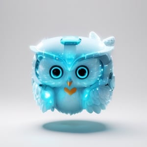 centered, ((solo)), digital art, full body, | cute of robot wearing owl helmet, chibi, black and blue sky futuristic, neon lights, | (white background:1.2), simple background, | (symetrical), glowing eyes, ((text " TA" on body, number " 10 " on chest,)), ,JB64