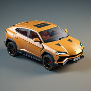 cute 3D isometric model of a lamborghini urus | blender render engine niji 5 style expressive,3d isometric,3d style,