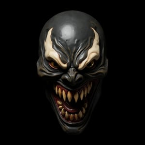 hall00ween, Halloween mask, venom. black background. in the style of t0k