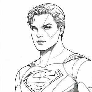 coloring book, bold line art. White and black minimalistic draw coloring page for superman. Defined lines. Clean Drawn. Vector, Coloring Page, Bold line art, Coloring Book, Outline, Coloring, Coloring Sheet, Coloring Book, Coloring Page, Black and white, illustration, Draw, drwbk coloring book drawing