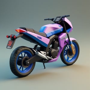 cute 3D isometric model of a yamaha vega r | blender render engine niji 5 style expressive,3d isometric,3d style,