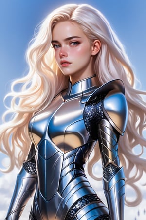 full shot of woman, ((full body)), simple background, wearing sexy armor suit, DonMM1y4XL, kristen stewart,disney pixar style