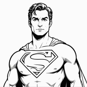 coloring book, bold line art. White and black minimalistic draw coloring page for superman. Defined lines. Clean Drawn. Vector, Coloring Page, Bold line art, Coloring Book, Outline, Coloring, Coloring Sheet, Coloring Book, Coloring Page, Black and white, illustration, Draw, drwbk coloring book drawing