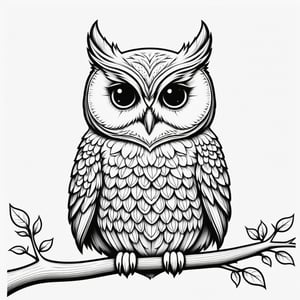 coloring book, bold line art. White and black minimalistic draw coloring page for owl. Defined lines. Clean Drawn. Vector, Coloring Page, Bold line art, Coloring Book, Outline, Coloring, Coloring Sheet, Coloring Book, Coloring Page, Black and white, illustration, Draw, drwbk coloring book drawing