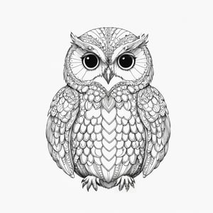 coloring book, bold line art. White and black minimalistic draw coloring page for owl. Defined lines. Clean Drawn. Vector, Coloring Page, Bold line art, Coloring Book, Outline, Coloring, Coloring Sheet, Coloring Book, Coloring Page, Black and white, illustration, Draw, drwbk coloring book drawing