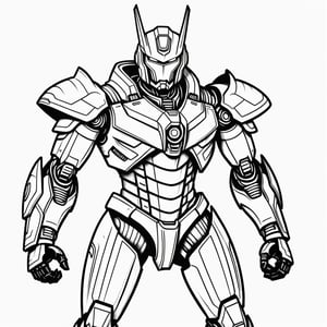 coloring book, bold line art. White and black minimalistic draw coloring page for a Dreadnova Chaosbringer, Picture this villain in an otherworldly suit of armor,Mecha. Defined lines. Clean Drawn. Vector, Coloring Page, Bold line art, Coloring Book, Outline, Coloring, Coloring Sheet, Coloring Book, Coloring Page, Black and white, illustration, Draw, drwbk coloring book drawing