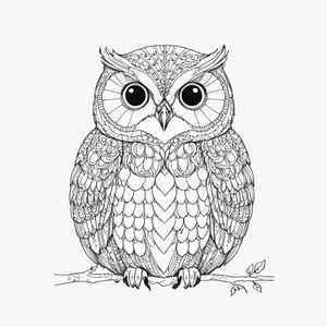 coloring book, bold line art. White and black minimalistic draw coloring page for owl. Defined lines. Clean Drawn. Vector, Coloring Page, Bold line art, Coloring Book, Outline, Coloring, Coloring Sheet, Coloring Book, Coloring Page, Black and white, illustration, Draw, drwbk coloring book drawing