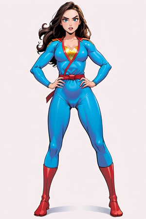 (in the combined style of Mœbius and french comics), (minimal vector:1.1), full shot of woman, ((full body)), simple background, wearing sexy karate suit, DonMM1y4XL,gal gadot,disney pixar style