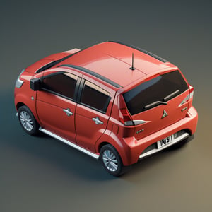 cute 3D isometric model of a mitsubishi colt | blender render engine niji 5 style expressive,3d isometric,3d style