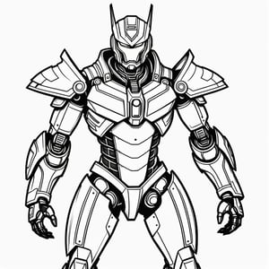 coloring book, bold line art. White and black minimalistic draw coloring page for a Dreadnova Chaosbringer, Picture this villain in an otherworldly suit of armor,Mecha. Defined lines. Clean Drawn. Vector, Coloring Page, Bold line art, Coloring Book, Outline, Coloring, Coloring Sheet, Coloring Book, Coloring Page, Black and white, illustration, Draw, drwbk coloring book drawing