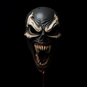 hall00ween, Halloween mask, venom. black background. in the style of t0k